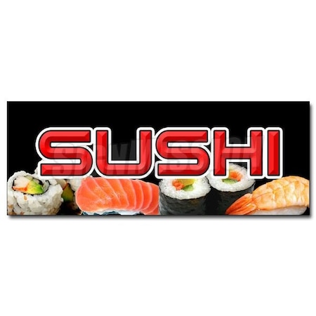 Signmission SUSHI DECAL sticker sashimi ramen noodles soba japanese japan udon sake, D-12 Sushi D-12 Sushi